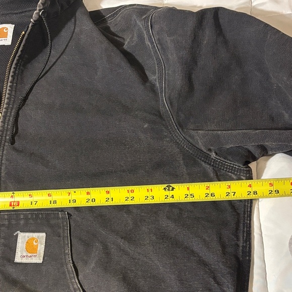 Carhartt Vintage Black Faded Hooded Canvas Work Jacket - Picture 4 of 11